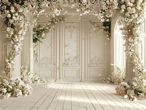 5 Wedding Room Backgrounds, Floral Elegant Wedding Room, Maternity ...