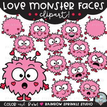 Love Monster Faces Clipart By Rainbow Sprinkle Studio Sasha Mitten