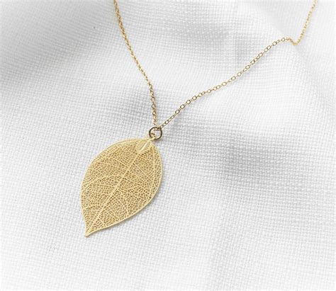 Gold Long Necklace Gold Leaf Necklace Filigree Leaf Gold Leaf Pendant Fashion Jewelry