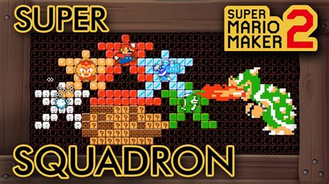 Super Mario Maker 2 Amazing Super Squadron Vs Bowser Level Youtube