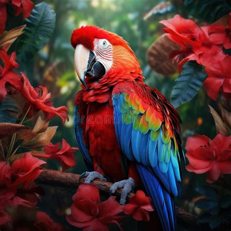 Scarlet Macaw Parrot Bird Stock Illustration Illustration Of Macaw
