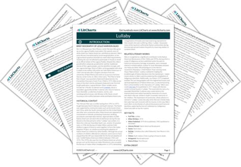 Lullaby Study Guide Literature Guide Litcharts