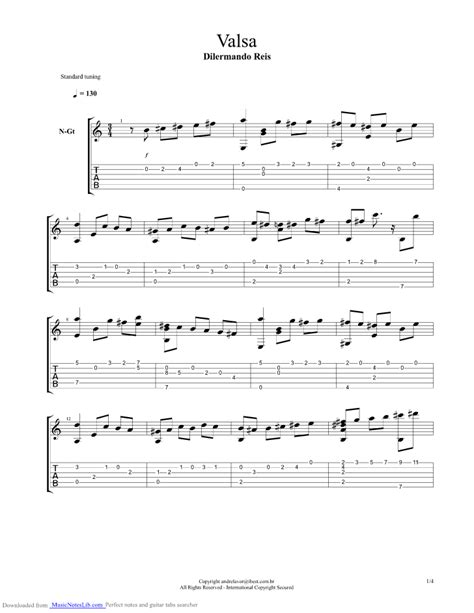 Valsa Guitar Pro Tab By Dilermando Reis Musicnoteslib