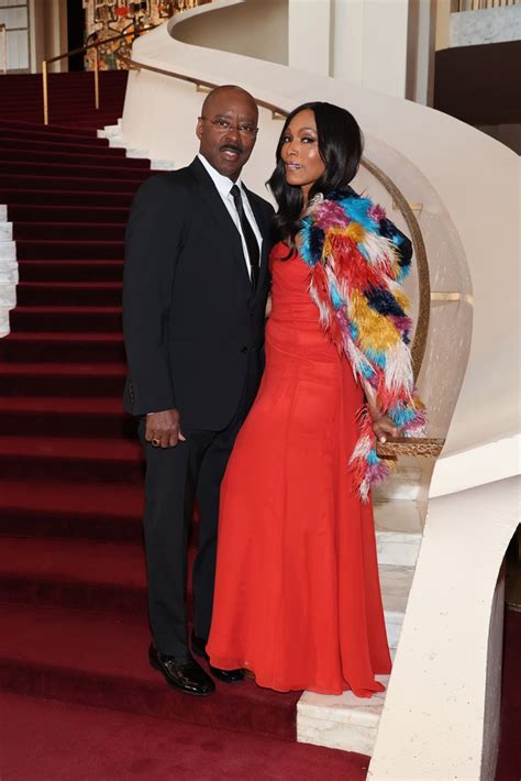 Angela Bassett Wore Red Gown And Faux Fur Shawl “champion” Opening Night In New York