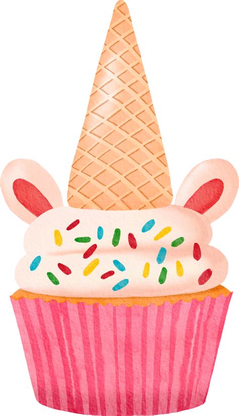 Watercolor Fancy Unicorn Cupcake 11213334 Png