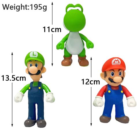 Super Mario Bros Pvc Action Figure Toys Dolls Model Set Luigi Yoshi