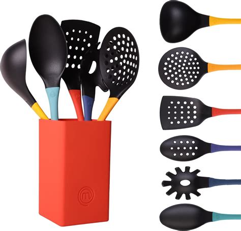 Masterchef Kitchen Utensils Set With Holder Nylon Cooking Utensils Set Of 6 Non