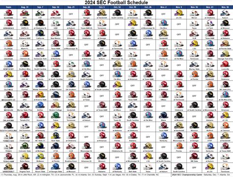 Sec Football Helmet Schedule Sec Sec Football