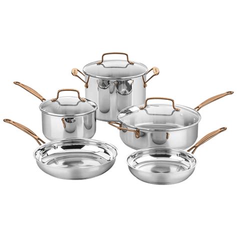 Morningsave Cuisinart 8 Piece Stainless Cookware Set With Rose Gold