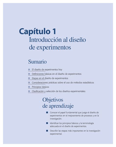 01 Análisis Y Diseño De Experimentos Capítulo 1 Introducción Al