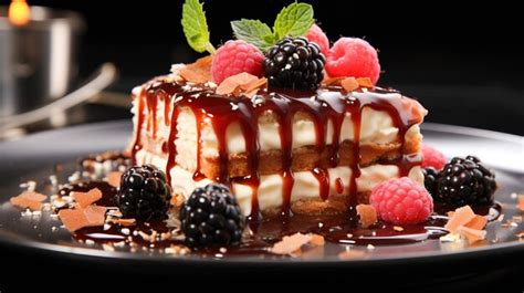 Premium AI Image Freshness And Sweetness On A Plate Gourmet Dessert