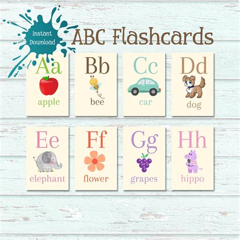 Printable ABC Flashcards Digital Download Instant Download Alphabet ...