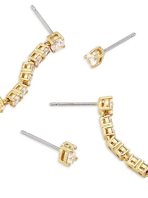 Shop Adriana Orsini Loveall 18k Gold Plated And Cubic Zirconia Earring Set Saks Fifth Avenue