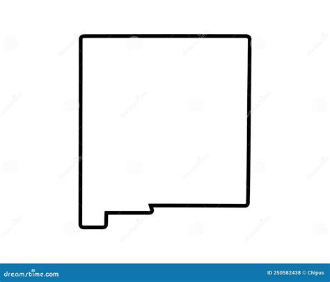 US State Map New Mexico Outline Symbol Stock Vector Illustration Of