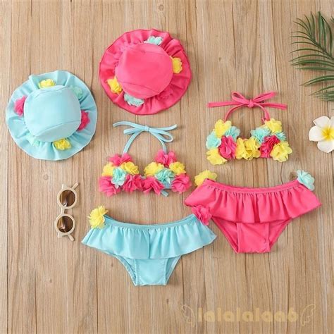Bikini Hoa Kèm Nón Cho Bé Diện Hè Đồ Bơi Cho Bé Gái Shopee Việt Nam