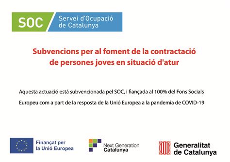 SUBVENCIONS PER AL FOMENT DE LA CONTRACTACIÓ DE PERSONES JOVES EN