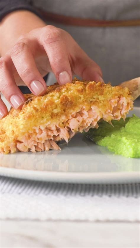 Salm O Crosta De Panko Pur De Ervilha Receitas Receitas