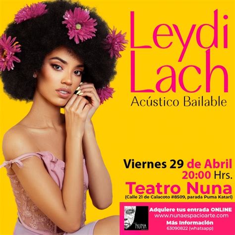 Leydi Lach Acústico Bailable Nuna Espacio Arte