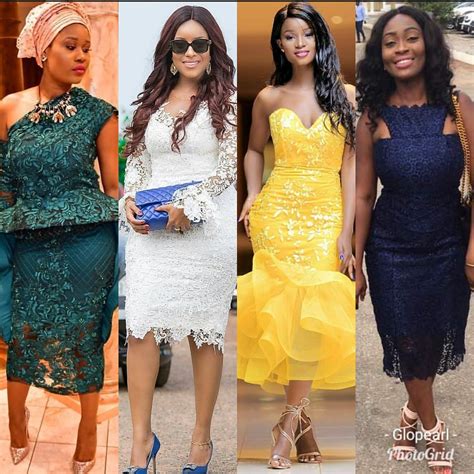 Current Short Lace Gown Styles Midi Gown Styles For Asoebi