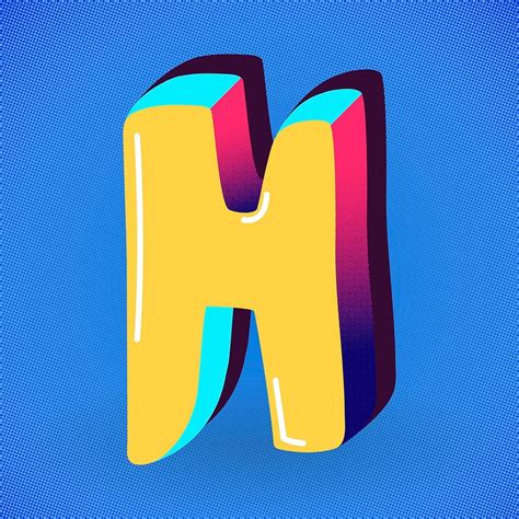 Yellow Letter H Decorated With Hand Drawn Images Free Photos Png