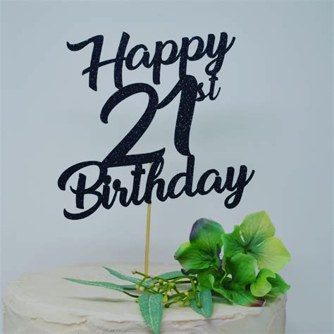 Happy 21th Birthday Cake Topper 21th Birthday Topper Birthday Cake