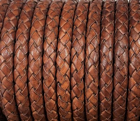 Mm Bolo Braided Leather Cord American Walnut Genuine Indian Leather