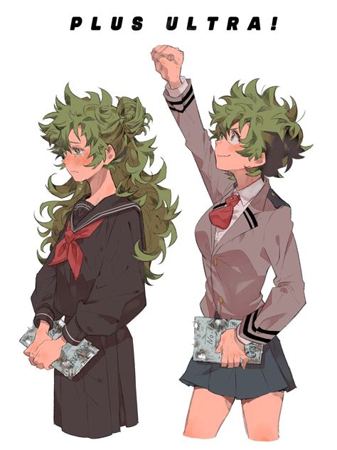 Genderbend Midoriya Izuku Anime Anime Karakterler Çizim