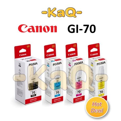 CANON 100 GENUINE GI 70 GI 70 INK BOTTLE CARTRIDGE BLACK CYAN