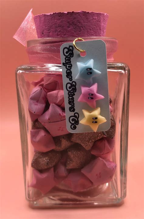 Pink Glam Lucky Stars Jar Origami Japanese Lucky Stars Represents A