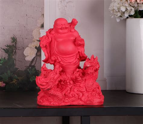 Buy Feng Shui Crimson Gold Laughing Buddha Showpiece Online In India At