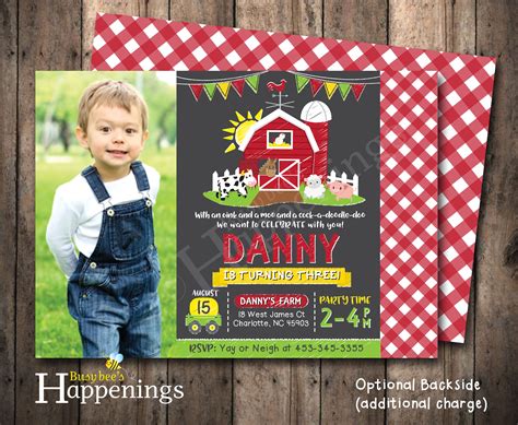 Farm Birthday Invitation Farm Birthday Farm Invitation Farm