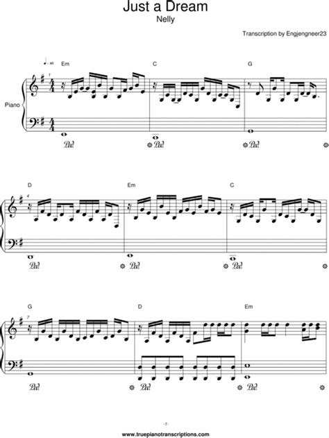 Just A Dream Nelly Download Sheet Music