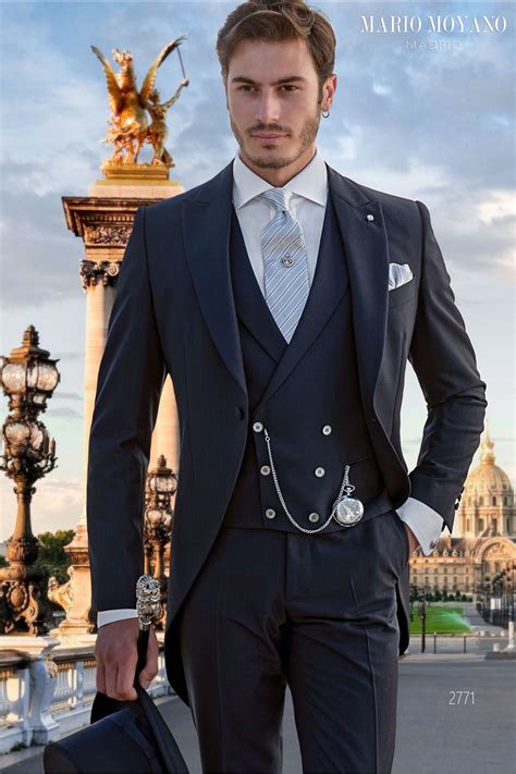 Tailored Navy Blue Morning Suit Elegant Wedding 2771 Mario Moyano