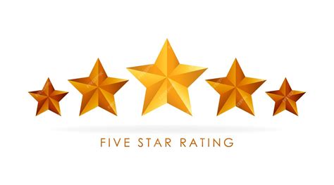 Premium Vector Five Golden Rating Star Vector Illustration In White