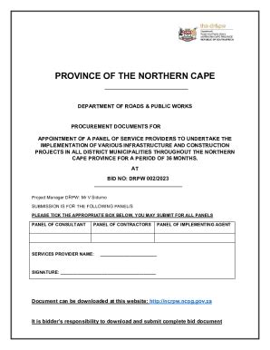 Fillable Online Northern Cape Department Of Roads And Public Works Fax