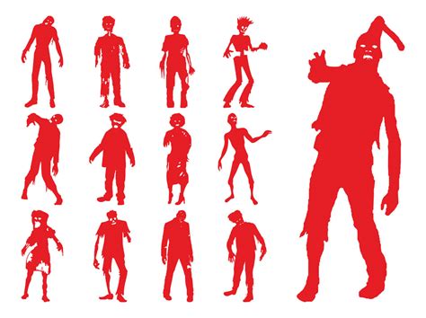 Zombie Silhouettes Vector Art & Graphics | freevector.com