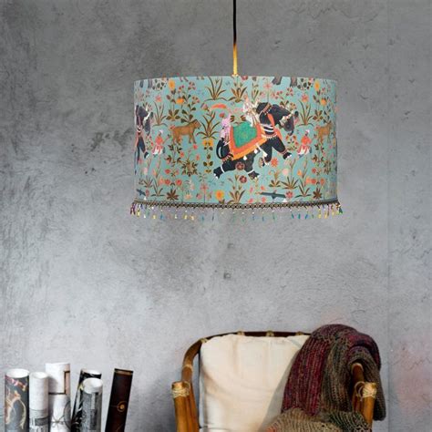 Hindustan Drum Pendant Lighting in Aquamarine