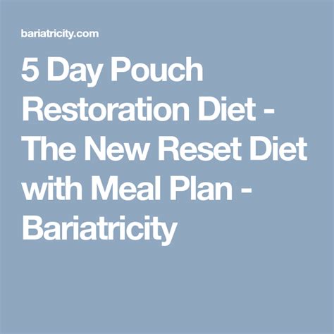 Printable 5 Day Pouch Reset Meal Plan