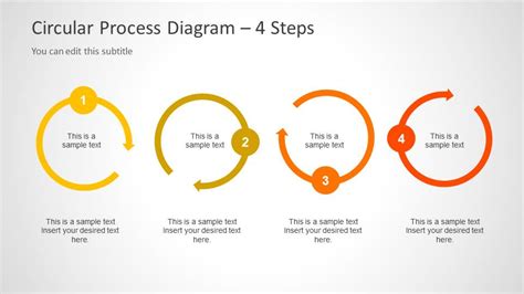 Creative Circular Process Diagram For PowerPoint 4 Steps SlideModel