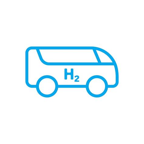 Blue Hydrogen Fuel Bus Line Icon Fuel Cell Vehicle Sustainable