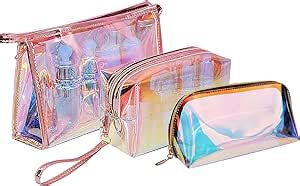 Amazon Pieces Holographic Makeup Bag Clear Pvc Makeup Bag