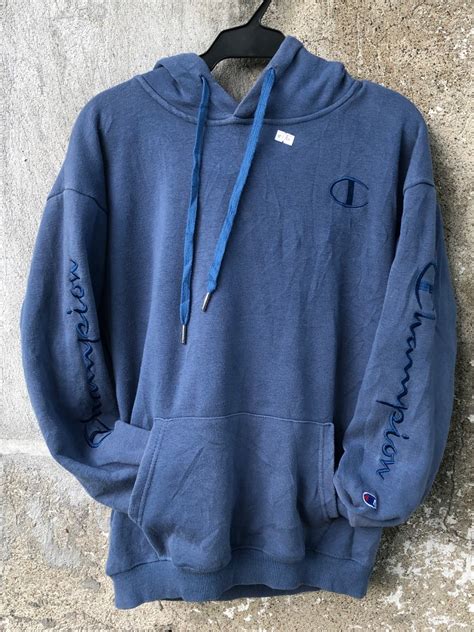 Champion Blue Hoodie Mens Fashion Coats Jackets And Outerwear On
