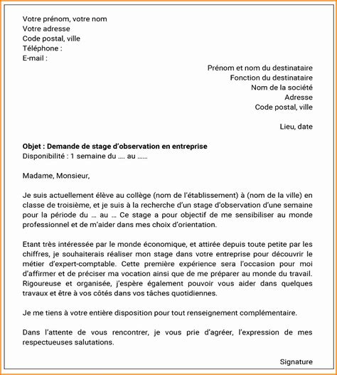 Lettre De Motivation Stage De Seconde Laboite Cvfr