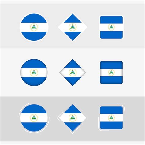 Premium Vector Nicaragua Flag Icons Set Vector Flag Of Nicaragua