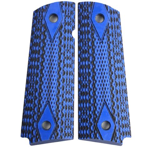 1911 Blue Black Double Diamond G10 Grips