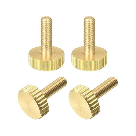 4Pack Brass Knurled Thumb Screws M3x10mm Flat Grip Bolt Knobs