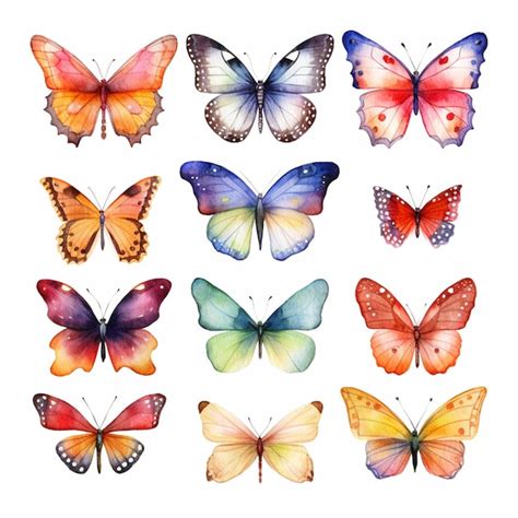 A Close Up Of A Bunch Of Different Colored Butterflies Generative Ai