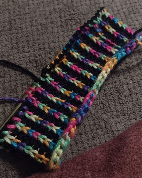 tunisian rib stitch! just started learning this a couple of days ago ...