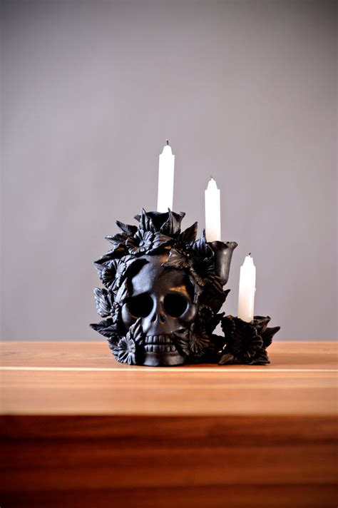 Day of the Dead Skull Candle Holder Delia#N#– The Catrina Shop