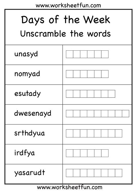 Days Of The Week Interactive Worksheet Edform Worksheets Library